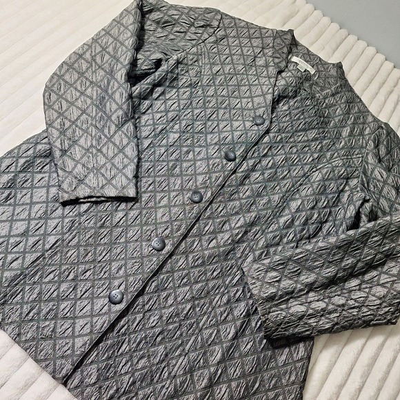 Coldwater Creek Jackets & Blazers - Coldwater Creek Diamond Quilted Jacket Womens XL Smoke Gray Elegant Event